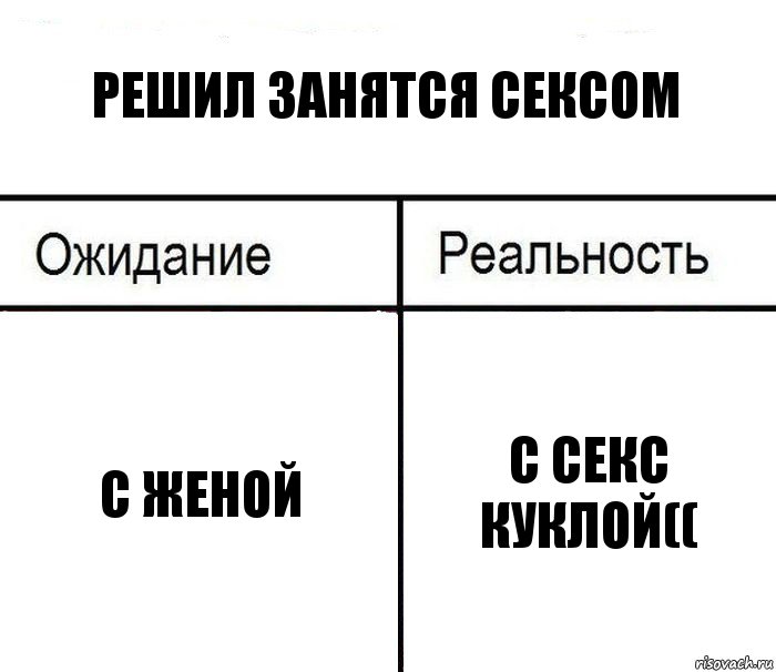 Решил занятся сексом С женой С секс куклой((, Комикс  Ожидание - реальность