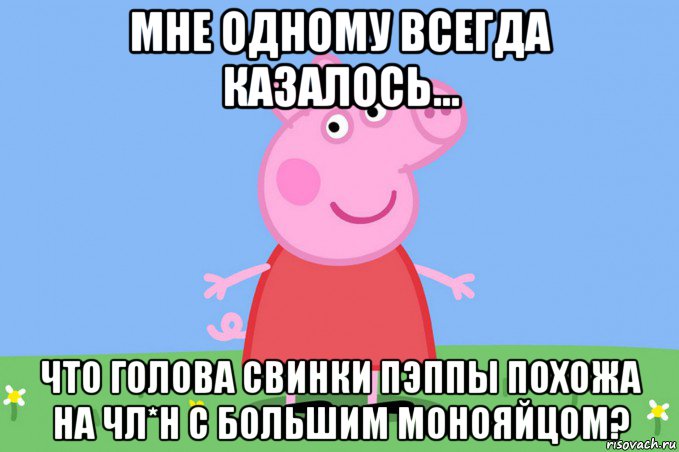 мне одному всегда казалось... что голова свинки пэппы похожа на чл*н с большим монояйцом?, Мем Пеппа