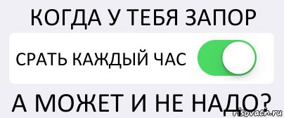 КОГДА У ТЕБЯ ЗАПОР СРАТЬ КАЖДЫЙ ЧАС А МОЖЕТ И НЕ НАДО?, Комикс Переключатель