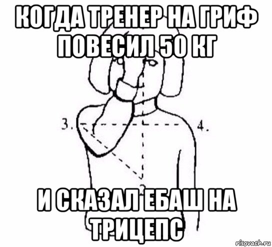 когда тренер на гриф повесил 50 кг и сказал ебаш на трицепс, Мем  Перекреститься