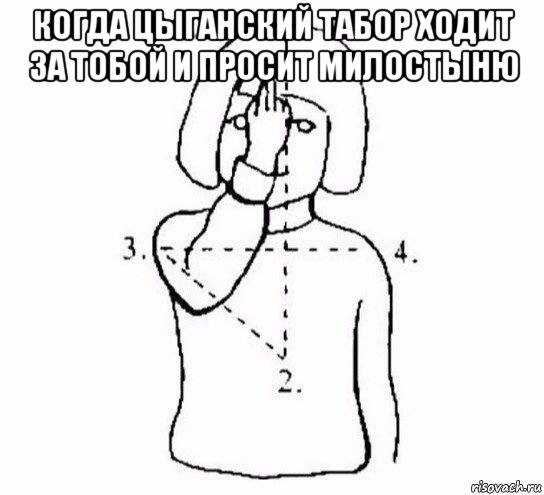 когда цыганский табор ходит за тобой и просит милостыню , Мем  Перекреститься