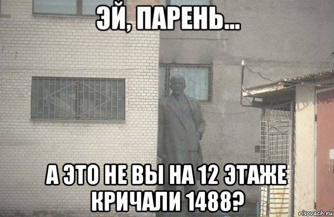  а это не вы на 12 этаже кричали 1488?, Мем псс парень