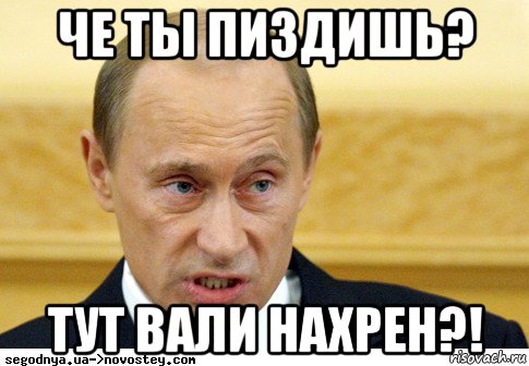 че ты пиздишь? тут вали нахрен?!, Мем  Путин