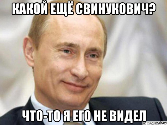 какой ещё свинукович? что-то я его не видел, Мем Ухмыляющийся Путин