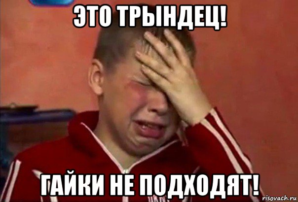 это трындец! гайки не подходят!, Мем     Сашко