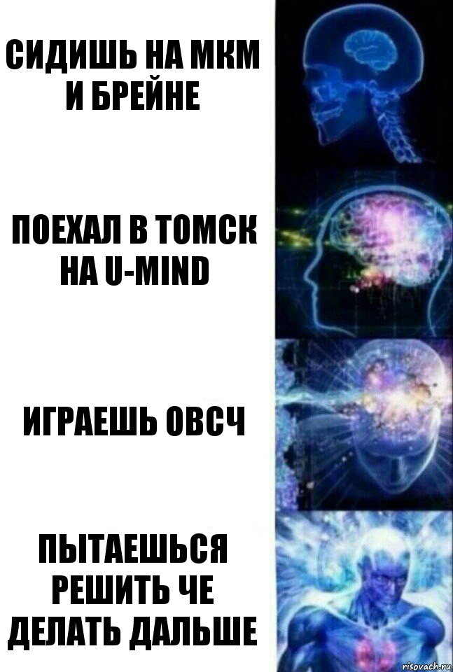 Сидишь на мкм и брейне Поехал в томск на U-mind Играешь овсч Пытаешься решить че делать дальше, Комикс  Сверхразум