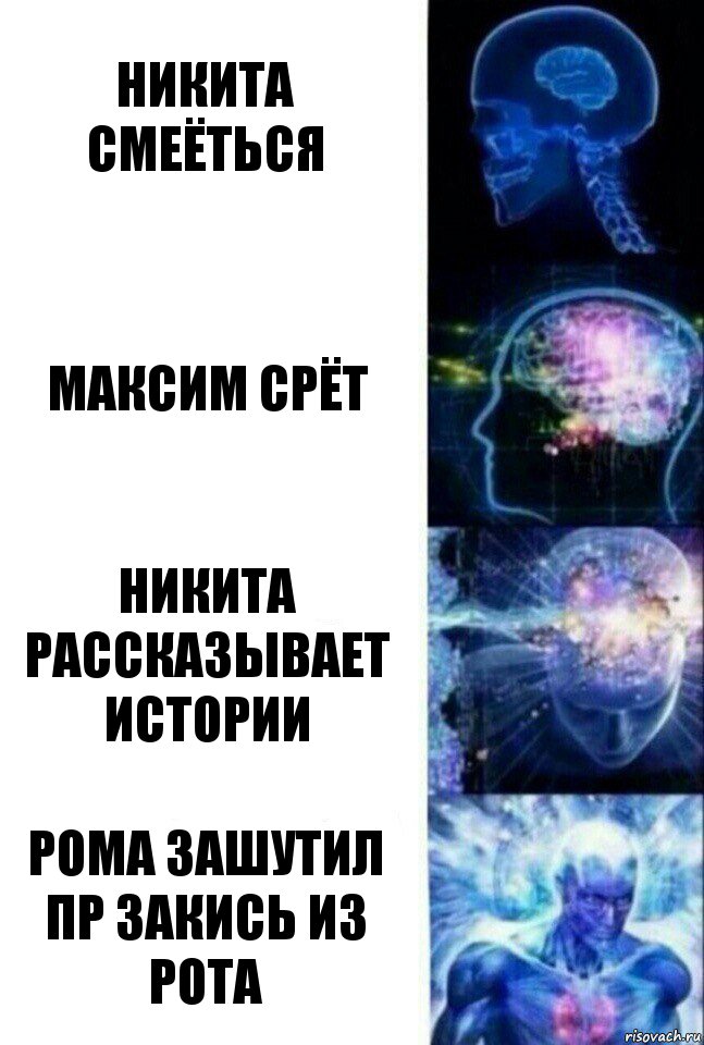 Никита смеёться Максим срёт Никита рассказывает истории Рома зашутил пр закись из рота, Комикс  Сверхразум