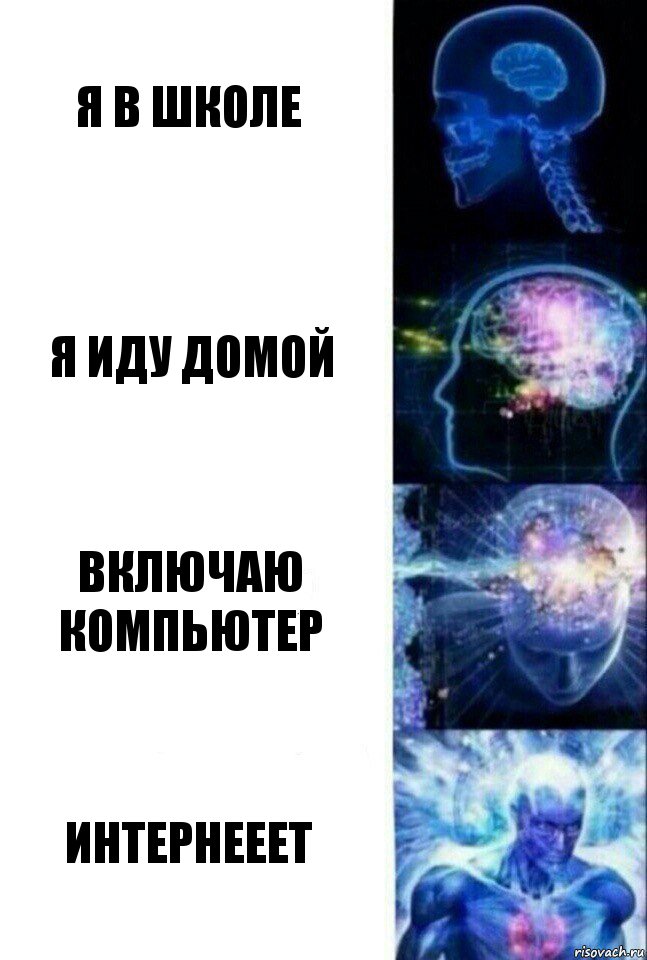 Я в школе Я иду домой Включаю компьютер Интернееет, Комикс  Сверхразум