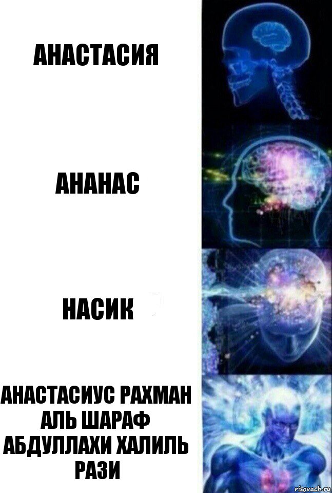 Анастасия Ананас Насик Анастасиус Рахман Аль Шараф Абдуллахи Халиль Рази, Комикс  Сверхразум