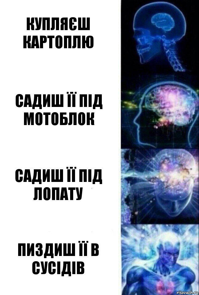 купляєш картоплю садиш її під мотоблок садиш її під лопату пиздиш її в сусідів, Комикс  Сверхразум