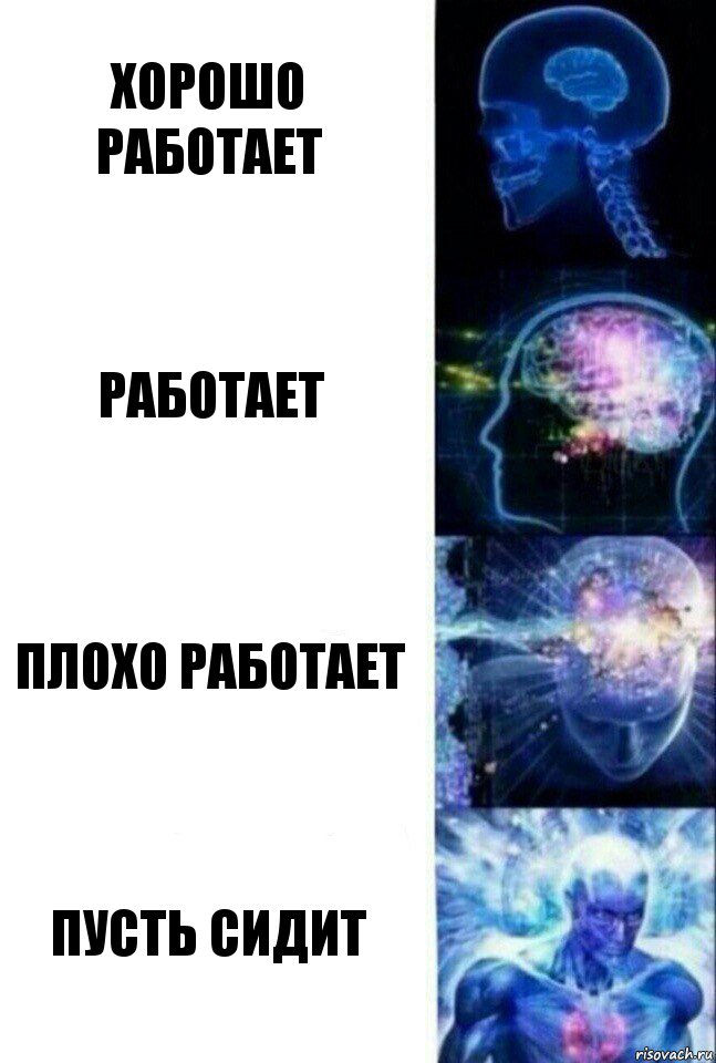 Хорошо работает работает плохо работает Пусть сидит, Комикс  Сверхразум