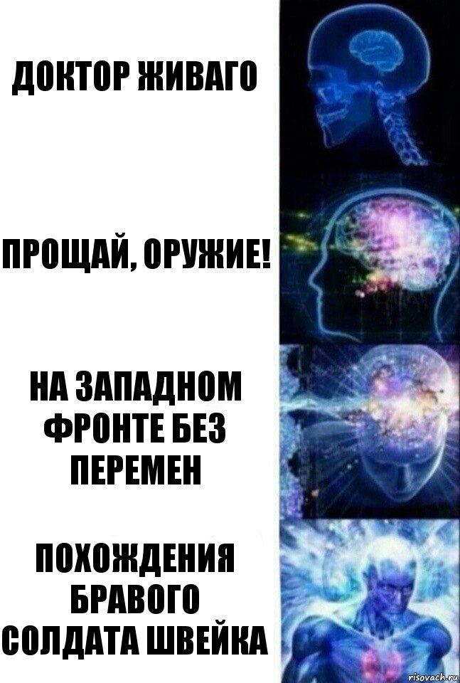 Доктор Живаго Прощай, оружие! На западном фронте без перемен Похождения бравого солдата Швейка, Комикс  Сверхразум