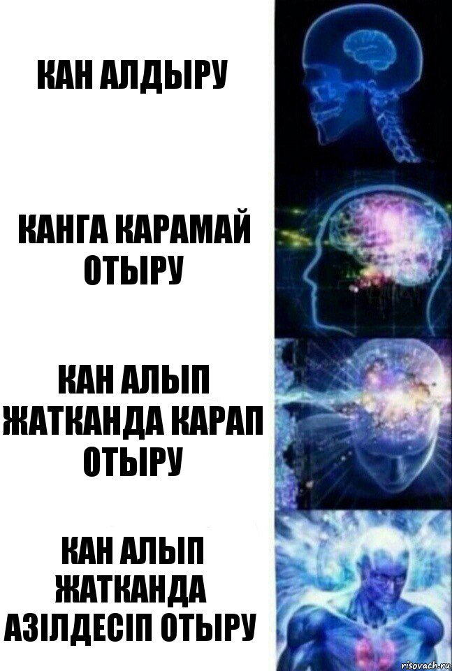 кан алдыру канга карамай отыру кан алып жатканда карап отыру Кан алып жатканда азiлдесiп отыру, Комикс  Сверхразум