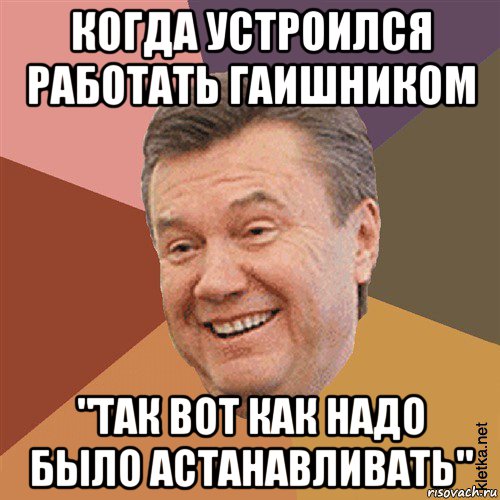 когда устроился работать гаишником "так вот как надо было астанавливать", Мем Типовий Яник