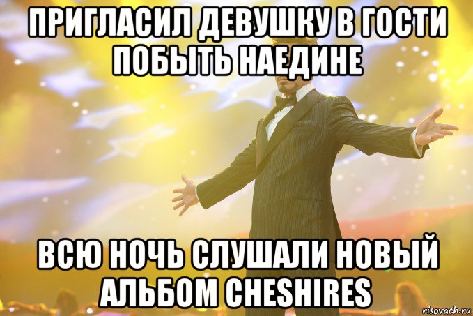 пригласил девушку в гости побыть наедине всю ночь слушали новый альбом cheshires, Мем Тони Старк (Роберт Дауни младший)