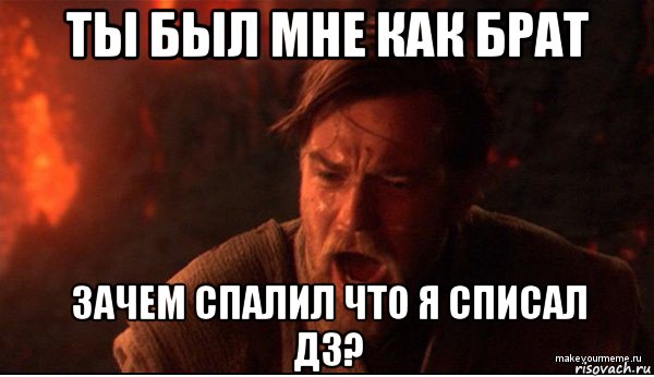 ты был мне как брат зачем спалил что я списал дз?, Мем ты был мне как брат