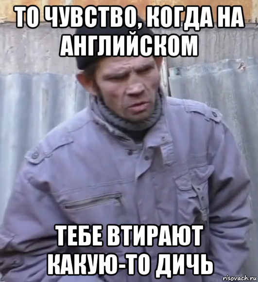 то чувство, когда на английском тебе втирают какую-то дичь, Мем  Ты втираешь мне какую то дичь