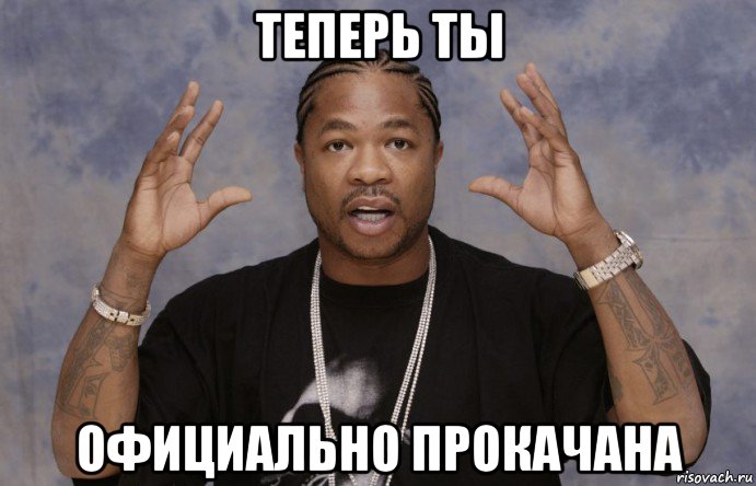 теперь ты официально прокачана, Мем Xzibit