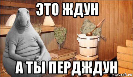 это ждун а ты пердждун, Мем  Ждун в бане