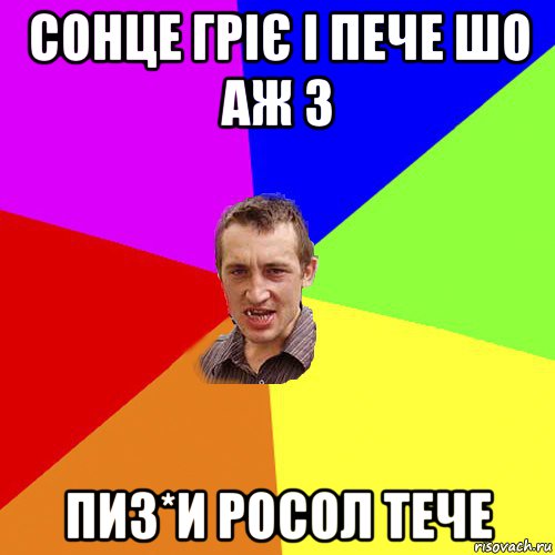 сонце гріє і пече шо аж з пиз*и росол тече, Мем Чоткий паца