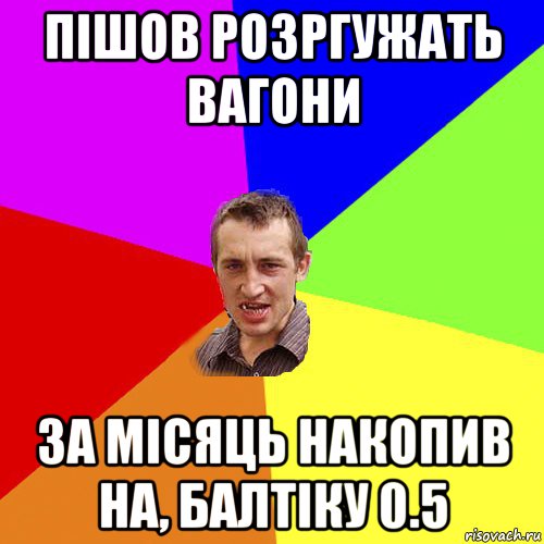 пішов розргужать вагони за місяць накопив на, балтіку 0.5, Мем Чоткий паца