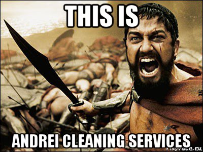 this is andrei cleaning services, Мем Это Спарта