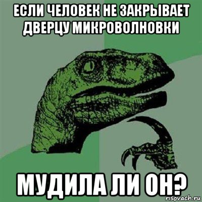 если человек не закрывает дверцу микроволновки мудила ли он?, Мем Филосораптор