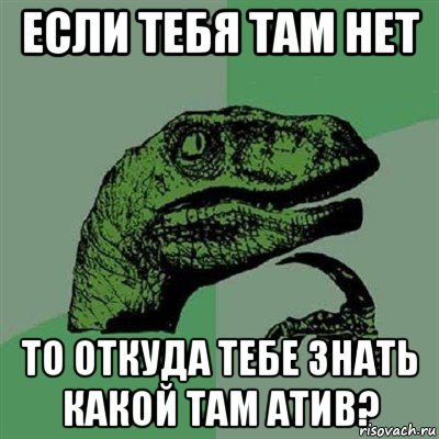 если тебя там нет то откуда тебе знать какой там атив?, Мем Филосораптор