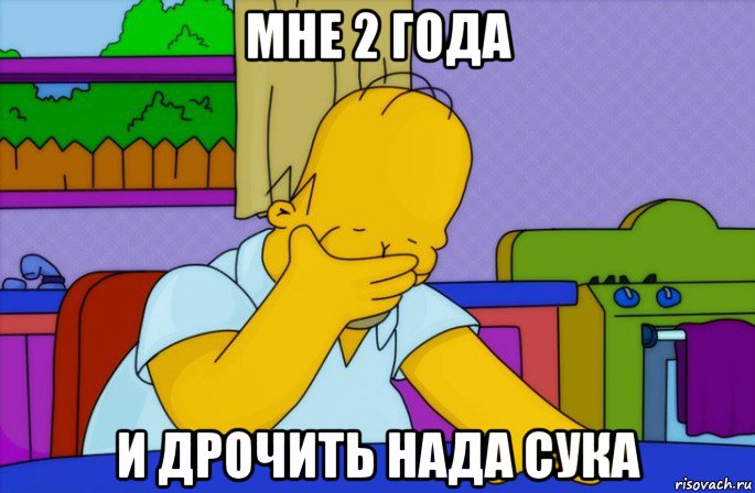 мне 2 года и дрочить нада сука, Мем Homer simpson facepalm