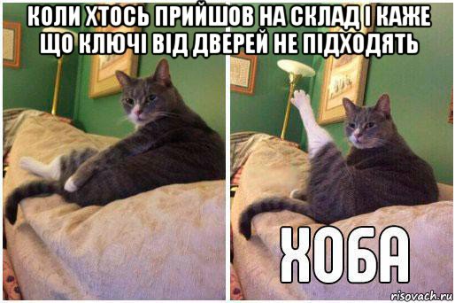 коли хтось прийшов на склад і каже що ключі від дверей не підходять , Комикс Кот Хоба