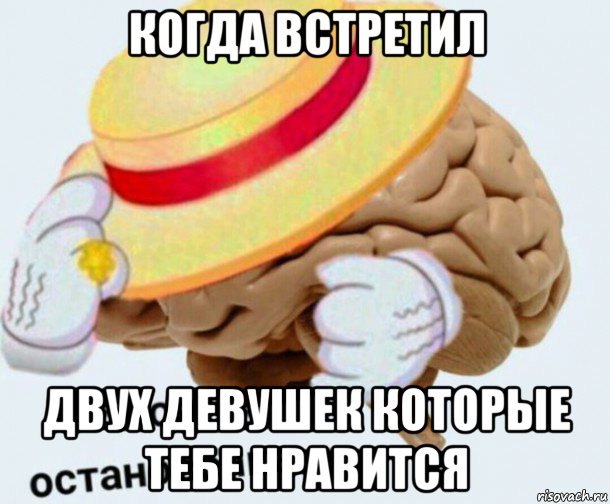 когда встретил двух девушек которые тебе нравится, Мем   Моя остановочка мозг