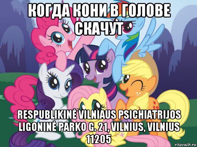 когда кони в голове скачут respublikinė vilniaus psichiatrijos ligoninė parko g. 21, vilnius, vilnius 11205, Мем My little pony