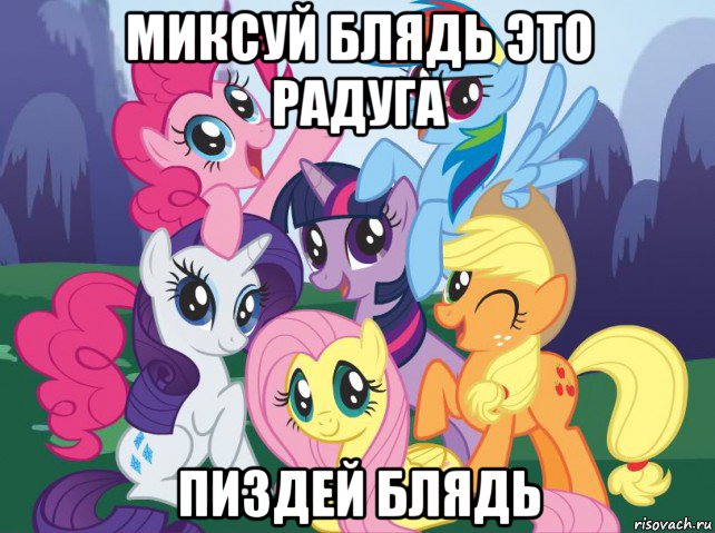 миксуй блядь это радуга пиздей блядь, Мем My little pony