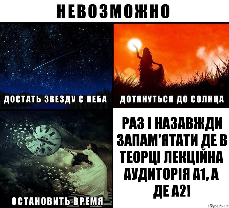 Раз і назавжди запам'ятати де в теорці лекційна аудиторія А1, а де А2!, Комикс Невозможно