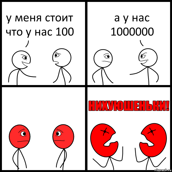 у меня стоит что у нас 100 а у нас 1000000, Комикс НИХУЮШЕНЬКИ