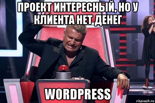 проект интересный, но у клиента нет денег wordpress, Мем   Отчаянный Агутин