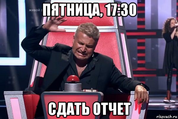 пятница, 17:30 сдать отчет, Мем   Отчаянный Агутин