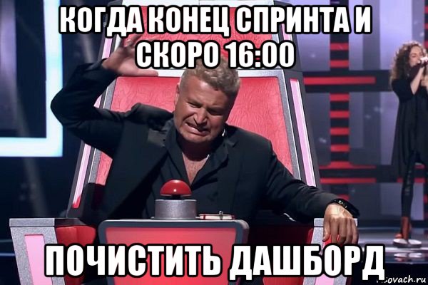 когда конец спринта и скоро 16:00 почистить дашборд, Мем   Отчаянный Агутин