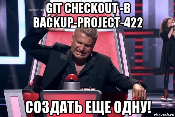 git checkout -b backup-project-422 создать еще одну!, Мем   Отчаянный Агутин