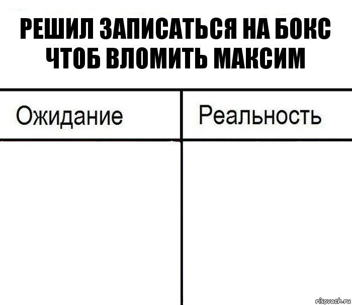 Решил записаться на бокс чтоб вломить Максим  , Комикс  Ожидание - реальность