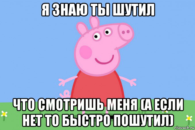 я знаю ты шутил что смотришь меня (а если нет то быстро пошутил), Мем Пеппа