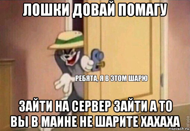 лошки довай помагу зайти на сервер зайти а то вы в маине не шарите хахаха, Мем    Ребята я в этом шарю