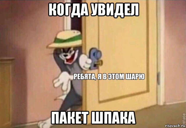 когда увидел пакет шпака, Мем    Ребята я в этом шарю