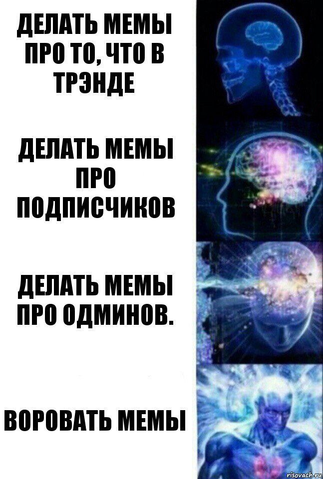 Делать мемы про то, что в трэнде Делать мемы про подписчиков Делать мемы про одминов. Воровать мемы, Комикс  Сверхразум