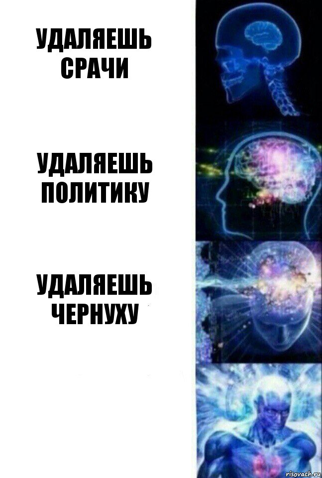 УДАЛЯЕШЬ СРАЧИ УДАЛЯЕШЬ ПОЛИТИКУ УДАЛЯЕШЬ ЧЕРНУХУ , Комикс  Сверхразум