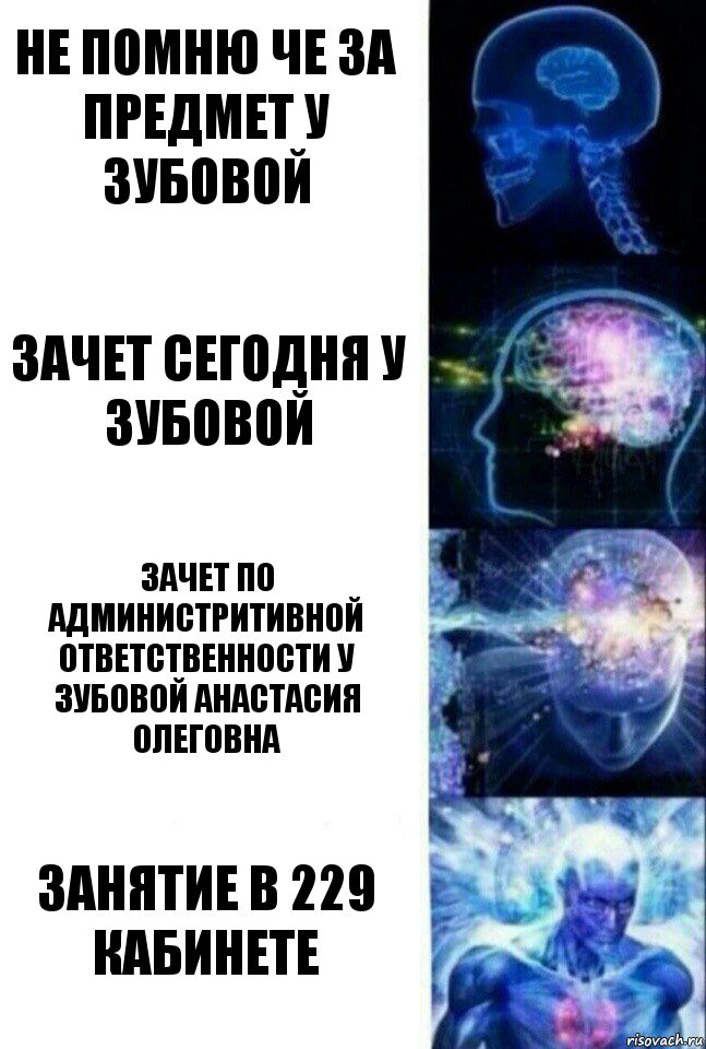 Не помню че за предмет у зубовой Зачет сегодня у зубовой Зачет по администритивной ответственности у зубовой анастасия олеговна Занятие в 229 кабинете, Комикс  Сверхразум