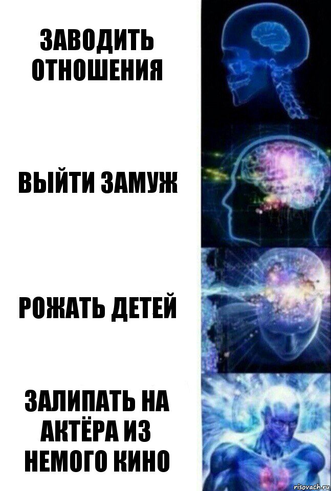 заводить отношения выйти замуж рожать детей залипать на актёра из немого кино, Комикс  Сверхразум