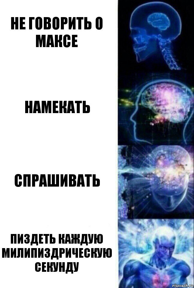 Не говорить о Максе Намекать Спрашивать ПИЗДЕТЬ КАЖДУЮ МИЛИПИЗДРИЧЕСКУЮ СЕКУНДУ, Комикс  Сверхразум