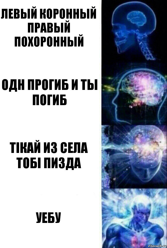 Левый коронный правый похоронный Одн прогиб и ты погиб Тікай из села тобі пизда УЕБУ, Комикс  Сверхразум