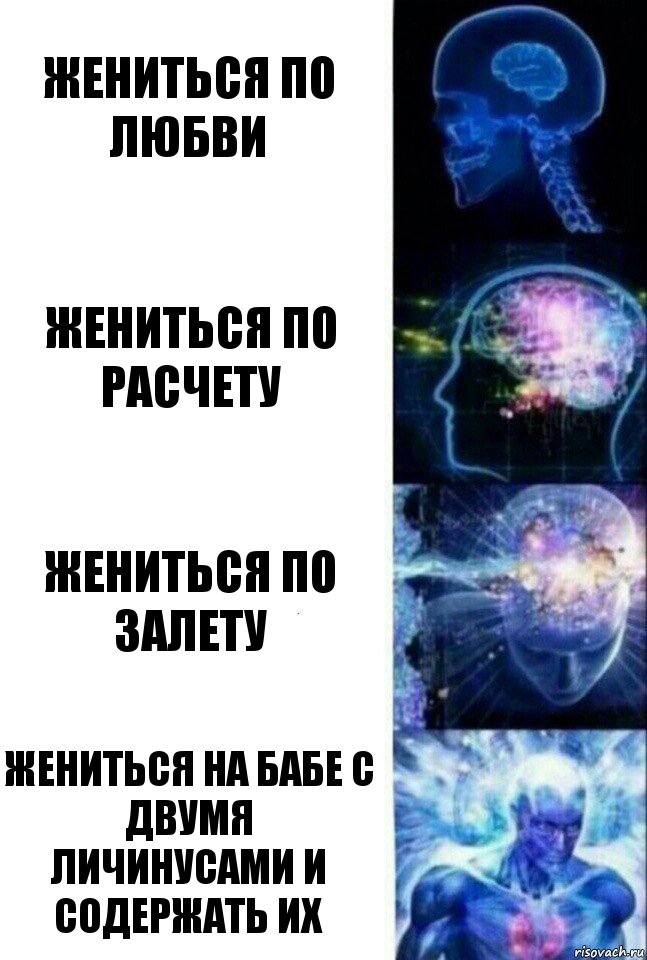 жениться по любви жениться по расчету жениться по залету жениться на бабе с двумя личинусами и содержать их, Комикс  Сверхразум